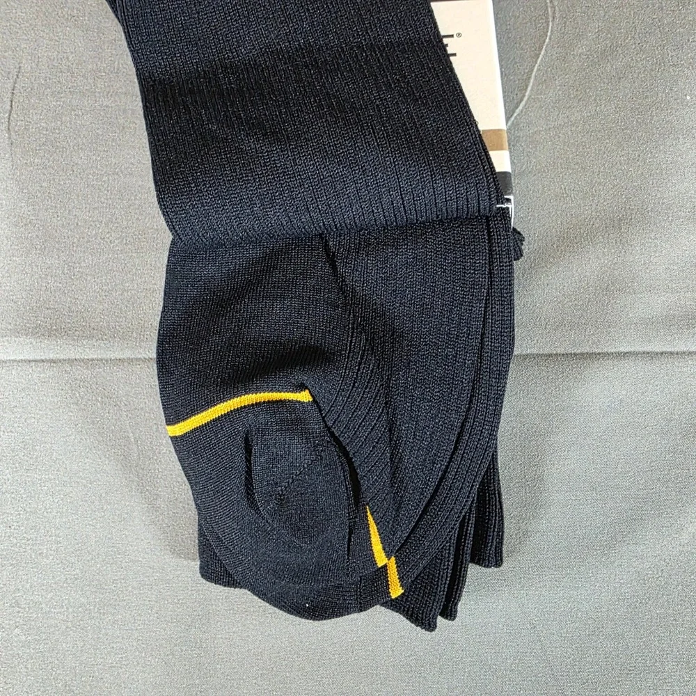 Goldtoe Signature Collection Mens Black Crew Socks 3 Pair Pack AM274 Size 6-12.5